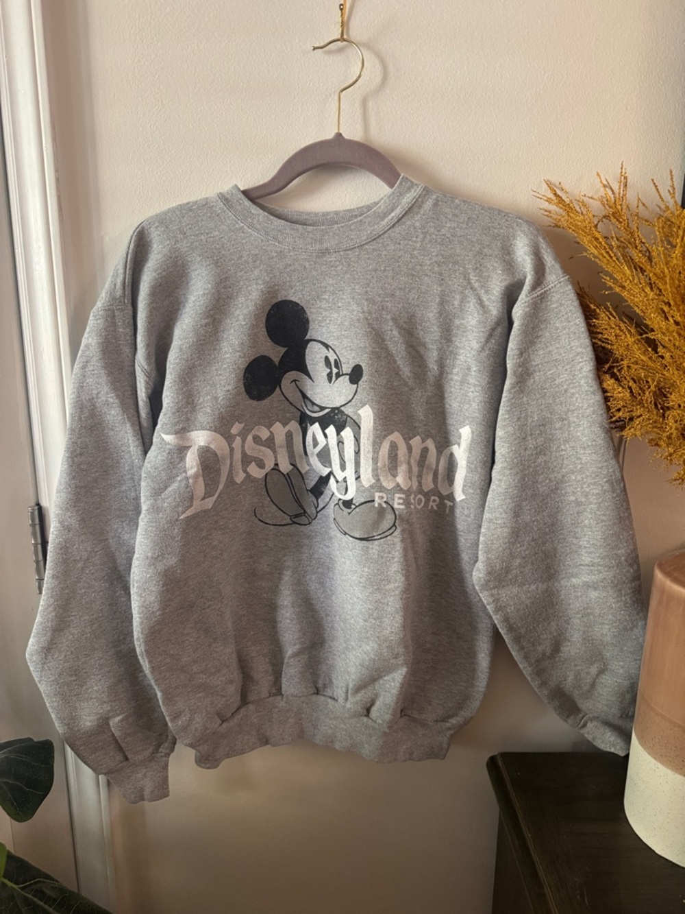 Disney Grey Mickey Mouse Crewneck Sweatshirt - Disneyland Graphic